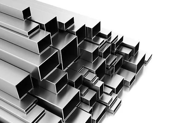 Aluminiumprofielen: rechthoekige buizen