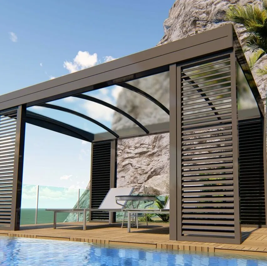 Bardolino: pergola of carport met een structuur met vlak effect