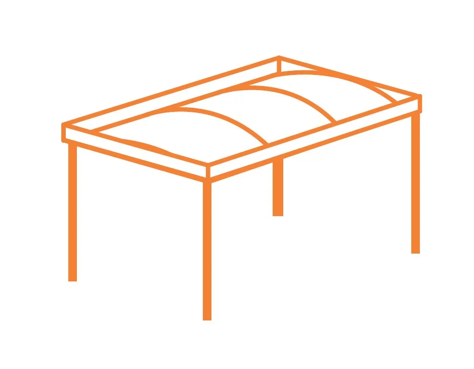 Dak dat gebruikt wordt op moderne pergola’s of carports