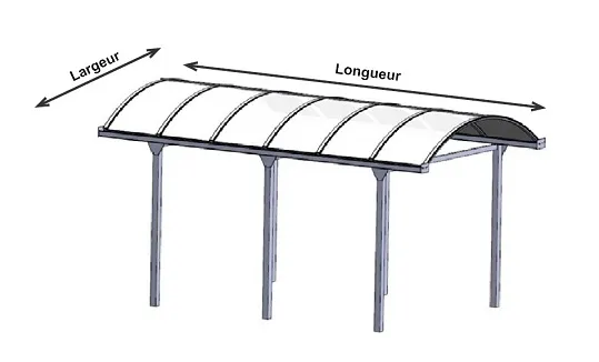 Schéma long d'un carport