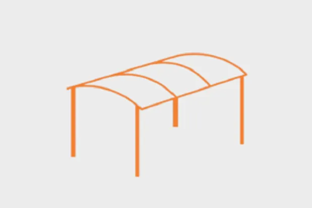 Gebogen carports