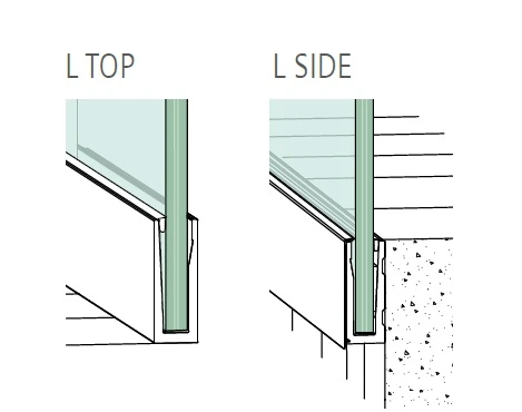 Glass U L top et L side